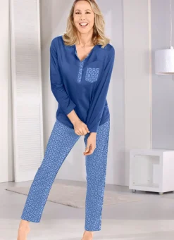 Zweierpack Schlafanzüge mit Knopfleiste und langen Ärmeln