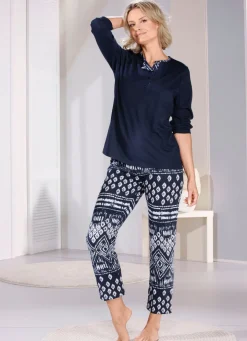 Zweierpack Schlafanzüge mit langen Ärmeln und langer Hose
