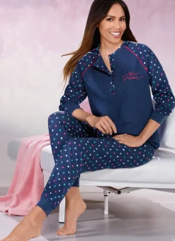 Zweierpack Schlafanzüge mit Pünktchendessin und Bündchen