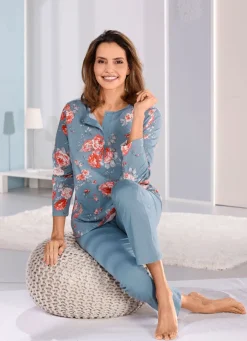 Zweierpack Schlafanzüge mit langen Ärmeln und langer Hose