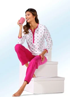 Zweierpack Schlafanzüge mit Pünktchen, lang- und kurzarm