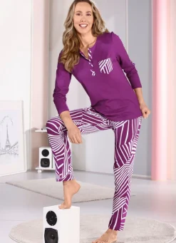 Zweierpack Schlafanzüge von Laurina mit Knopfleiste