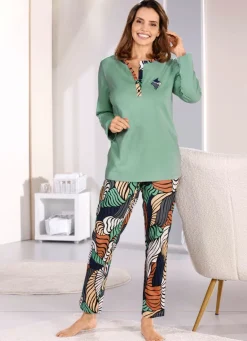 Zweierpack Schlafanzüge von Laurina mit Knopfleiste