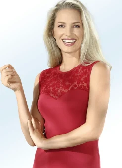 Zweierpack Shirts mit dekorativem Flockprint-Einsatz im Vorderteil